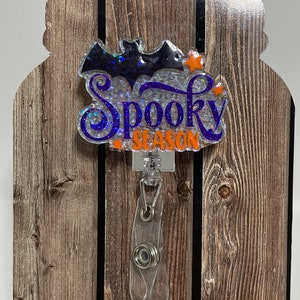 Spooky Season Badge Reel: Halloween Bat Alligator Clip