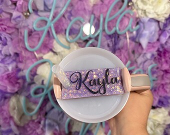 Personalisierte Glitter Tumbler Tag: Benutzerdefinierte Acryl Namensschild