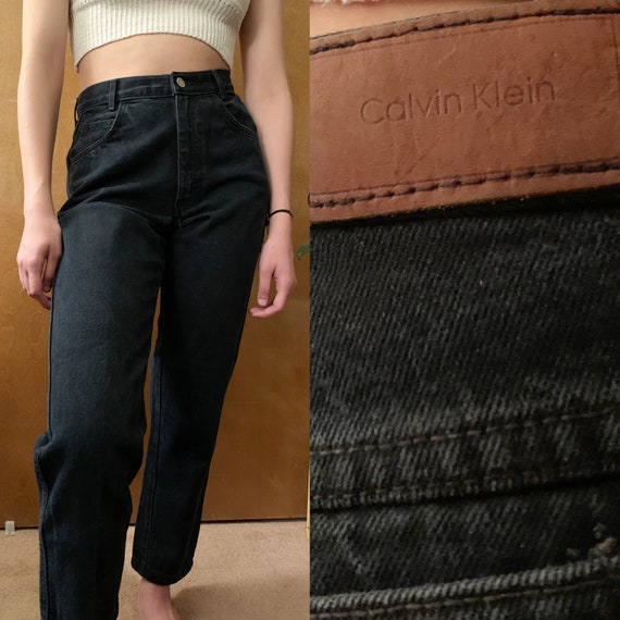 90s Calvin Klein black high waisted mom jeans