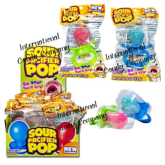 Sour Pacifier Pop Candy / Available in 2 SUPER SOUR Flavors Etsy