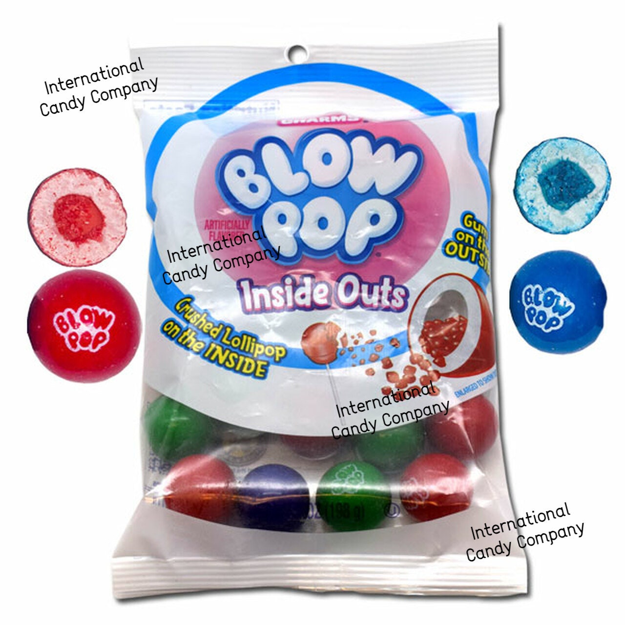 Charms Blow Pop, Gluten Free, Assorted Flavors Bubble Gum Lollipops, Oz