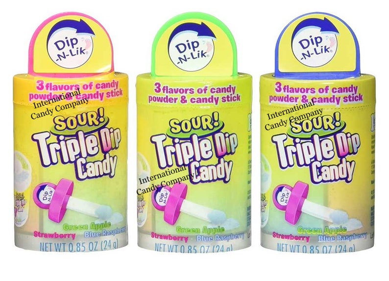 Dipnlik Triple Dip Candy / Dip Into the Sour Powder Candy Etsy