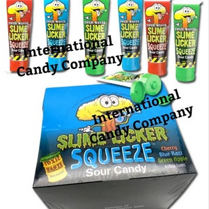 Tubes Toxic Waste Slime Licker Squeeze Assorted Sour Tiktok Candy 2.47oz 9  Count