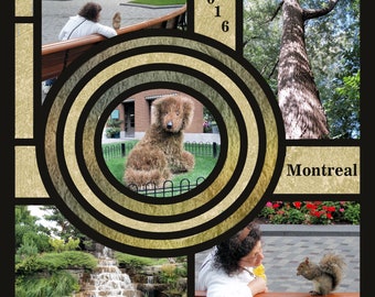 Mosaic Digital Scrapbook Template: Azza Style, 5 Photos (PNG)