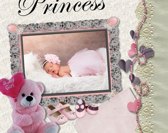 Digital Scrapbook template, Scrapbook template, Scrapbook Quickpage, Scrapbook pages, Scrapbook design, Scrapbook page