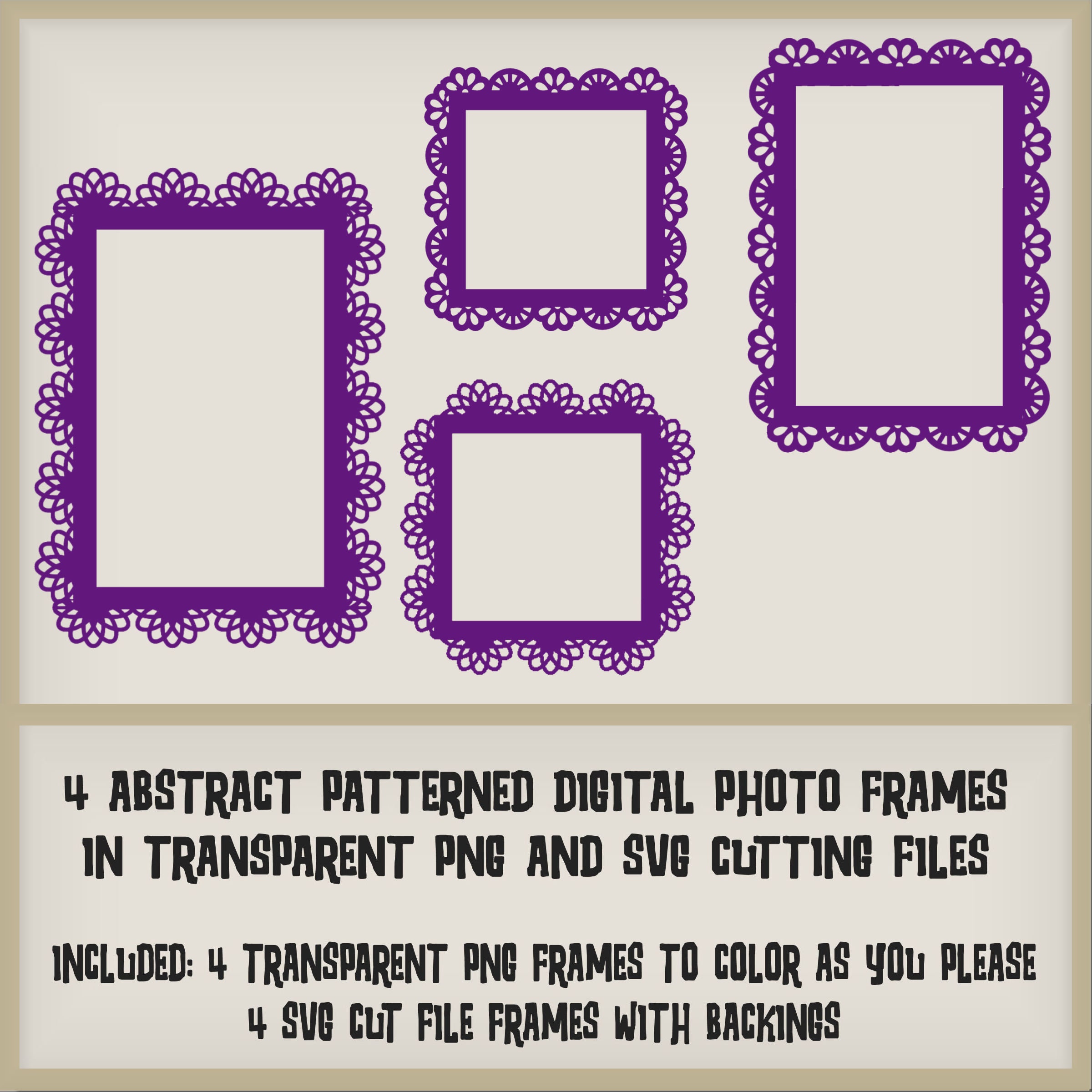 Digital Frames Photo Frames Svg Photo Frames Transparent Etsy Canada
