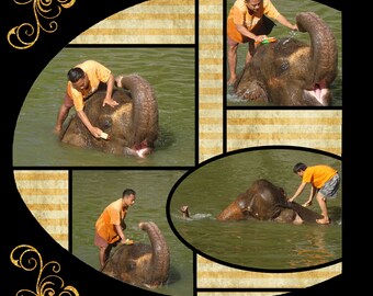 Mosaic Photo Scrapbook Template: Azza Style 12x12 (PNG Digital Download)