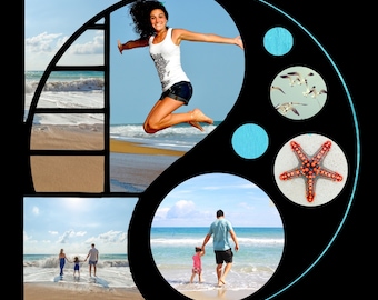 12x12 Scrapbook Template: Azza Style Photo Layout (Digital Download)