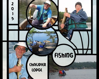 12x12 Fishing Scrapbook Template (Digital Download)