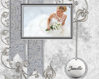 Elegant Wedding Scrapbook Template: DIY Photo Layout (Digital Download)
