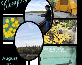 12x12 Scrapbook Template: Azza Style Photo Layout (Digital File)