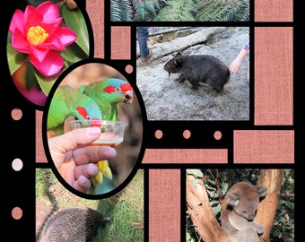 Mosaic Scrapbook Template: Azza Style 12x12 (PNG Digital File)