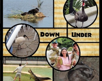 12x12 Digital Scrapbook Template: Photo Collage Layout (PNG)