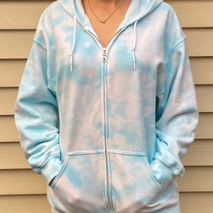 Tie Dye Zip Up Sweatshirt Pastel Tie Dye Oversized Sweatshirt Tie Dye Loungewear Gift Birthday Present Custom Made image 4