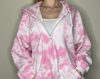 Tie Dye Zip Up Sweatshirt | Pastel Tie Dye | Oversized Sweatshirt | Tie Dye | Loungewear | Gift | Birthday Present | Custom Made