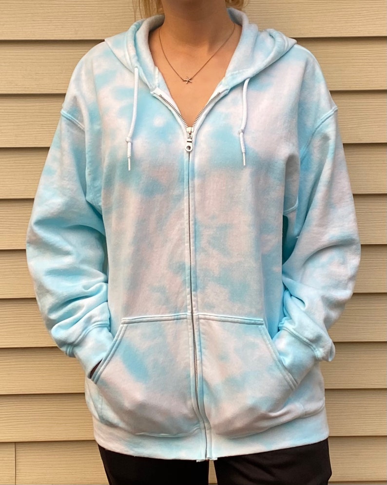 Tie Dye Zip Up Sweatshirt Pastel Tie Dye Oversized Sweatshirt Tie Dye Loungewear Gift Birthday Present Custom Made image 4