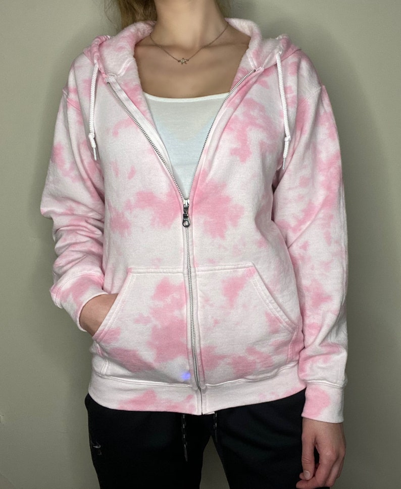 Tie Dye Zip Up Sweatshirt Pastel Tie Dye Oversized Sweatshirt Tie Dye Loungewear Gift Birthday Present Custom Made image 6