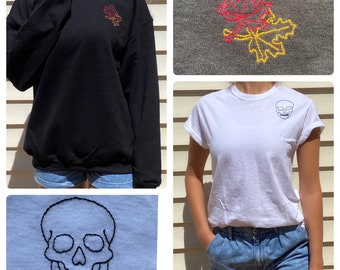 Fall embroidered T-shirts, crewnecks, and sweatshirts | Halloween Shirts | Halloween Hoodie | Autumn | Custom made |  Aesthetic Clothing
