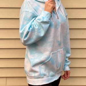 Tie Dye Zip Up Sweatshirt Pastel Tie Dye Oversized Sweatshirt Tie Dye Loungewear Gift Birthday Present Custom Made image 5