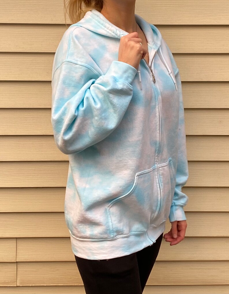 Tie Dye Zip Up Sweatshirt Pastel Tie Dye Oversized Sweatshirt Tie Dye Loungewear Gift Birthday Present Custom Made image 5