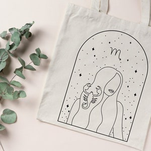 Scorpio Horoscope Tote Bag|Scorpio Birthday Gift|Tarot Tote Bag|Scorpio Tote Bag|Celestial Tote Bag|Scorpio Gift