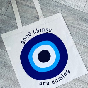 Evil Eye Tote Bag|Spiritual Tote|Protective Eye Tote|Greek Evil Eye Bag|Talisman Tote Bag|Eye Of Protection Bag|Graphic Tote|Mystical Tote