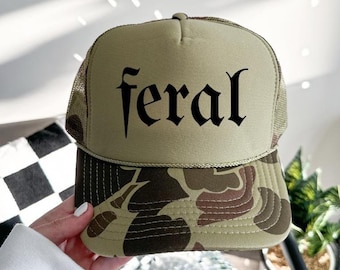 FERAL Trucker Hat - Edgy Streetwear Baseball Cap
