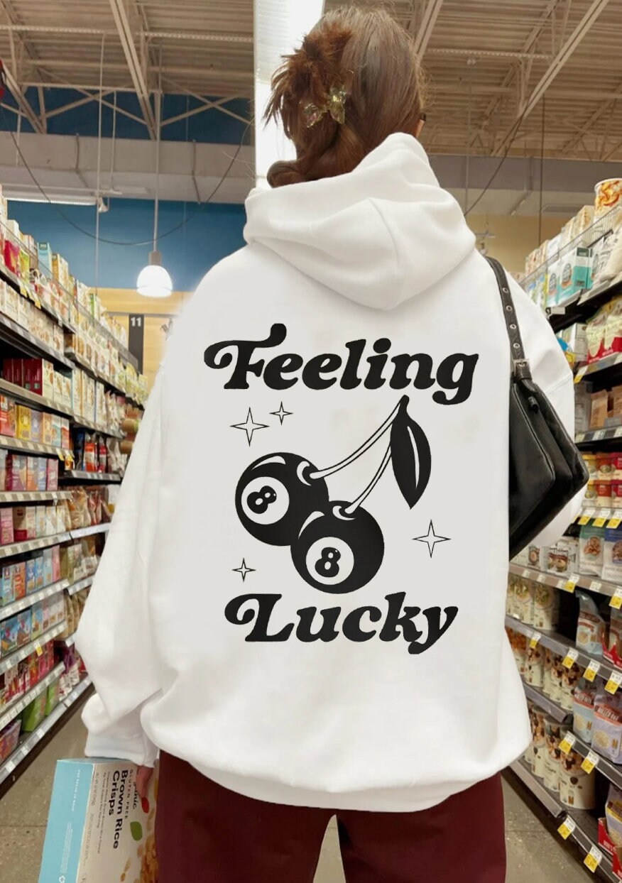 Feeling Lucky Hoodie | 8 Ball Cherries Graphic Sweatshirt - Etsy