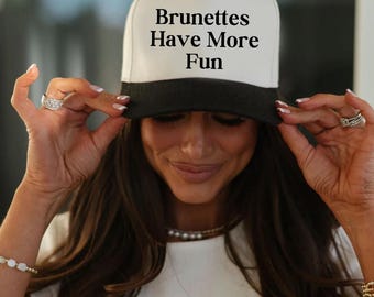 Brunettes Have More Fun Womens Trucker Hat Funny Womens Summer Trucker Hat Hair Dresser Hat Girls For Hair Stylist Cosmetology Industry Hat