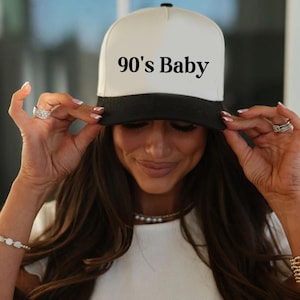90&#39;s Baby Womens Trucker Hat 1990s Baby Birthday Gift For Her Women Womens Bith Year Gift 1990s Baby 90s Aesthetic 90s Fashion For Women