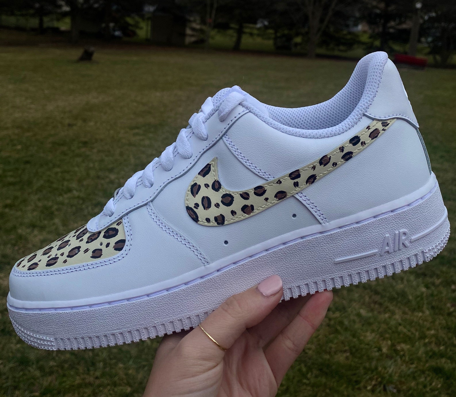 custom cheetah air force ones