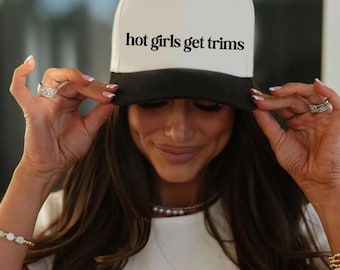 Hot Girls Get Trims Trucker Hat - Funny Hair Stylist Cap
