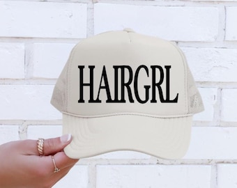 Hair Girl Trucker Hat - Mesh Back, Cosmetology Gift