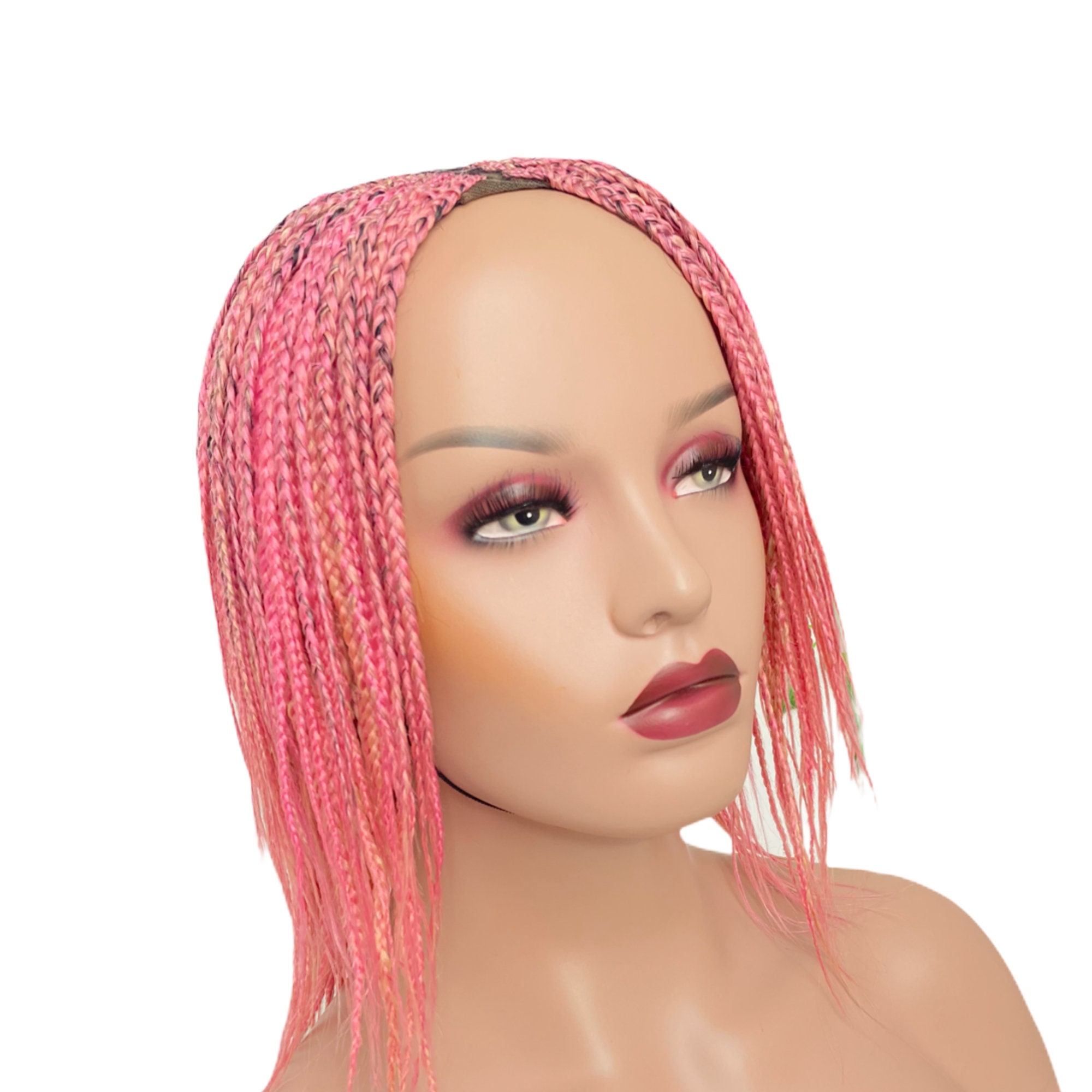 Braided Wigs Braided Lace Front Wig Human Hair Braids Short Etsy