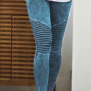 Mineral Wash Cotton Leggings W/ Waistband