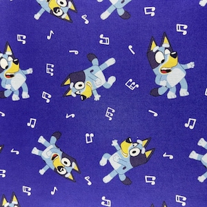 Bluey Fabric 100% cotton. Also sold by the half yard or full yards.
