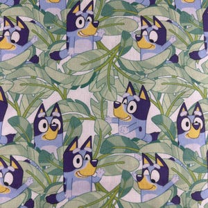 Bluey and Bingo Fabric 100% cotton. Also sold by the half yard or full yards.