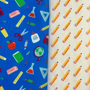 Back to School Fabrics 100% cotton. Also sold by the half yard or full yards.