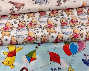 Winnie the Pooh Fabrics 100% cotton. Also sold by the half yard or full yards.