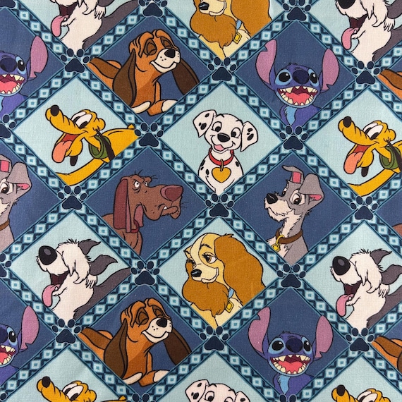 Disney Dogs Fabric 100% cotton. Also sold by the half yard or full yards.