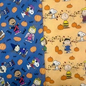 Peanuts Halloween Fabrics 100% cotton. Also sold by the half yard or full yards.
