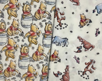 Winnie the Pooh Fabrics 100% cotton. Also sold by the half yard or full yards.