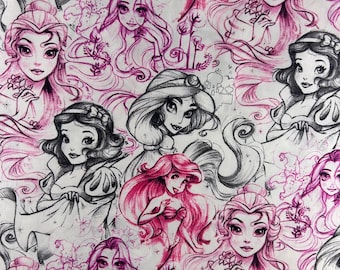 Tkanina Disney Princess, 100% bawełna. Sprzedawana również na pół jarda lub całe jardy.