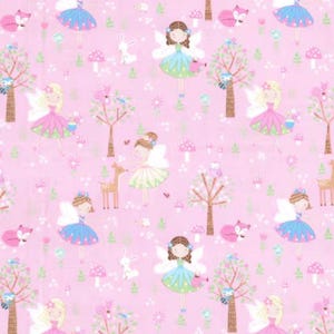 Fairy Princess and Lilac Fabric 100% cotton. Also sold by the half yard or full yards.