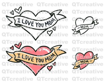 VECTOR MOM LOGOS- svg, png, jpeg, eps. Instant Download! Set of 4 graphics- 16 files total. Mother's Day/Birthday/Thinking of you