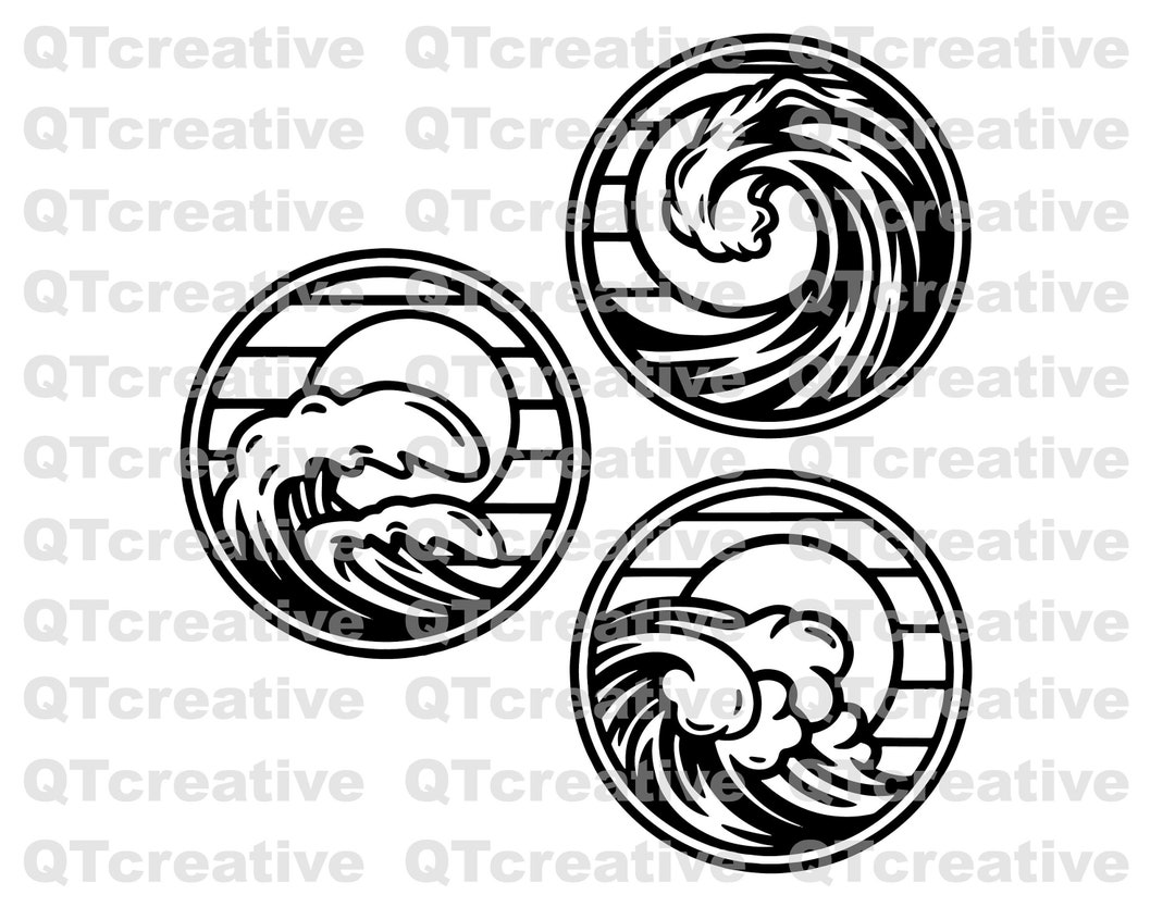 VECTOR WAVE LOGOS- Svg, Png, Jpeg, Eps. Instant Download! Set of 3 ...