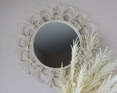 Rattan Style Macrame Round Mirror Medium Large Multiple Sizes Handmade Boho Sunflower Design Modern Boho