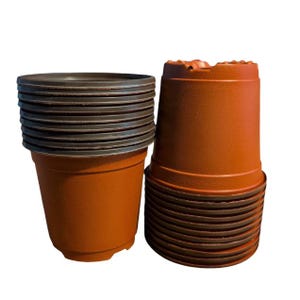50 pots de jardin en plastique et 50 étiquettes de plantes double face | Pots de départ de graines de 4 pouces pour le jardinage intérieur/extérieur, réutilisables et durables