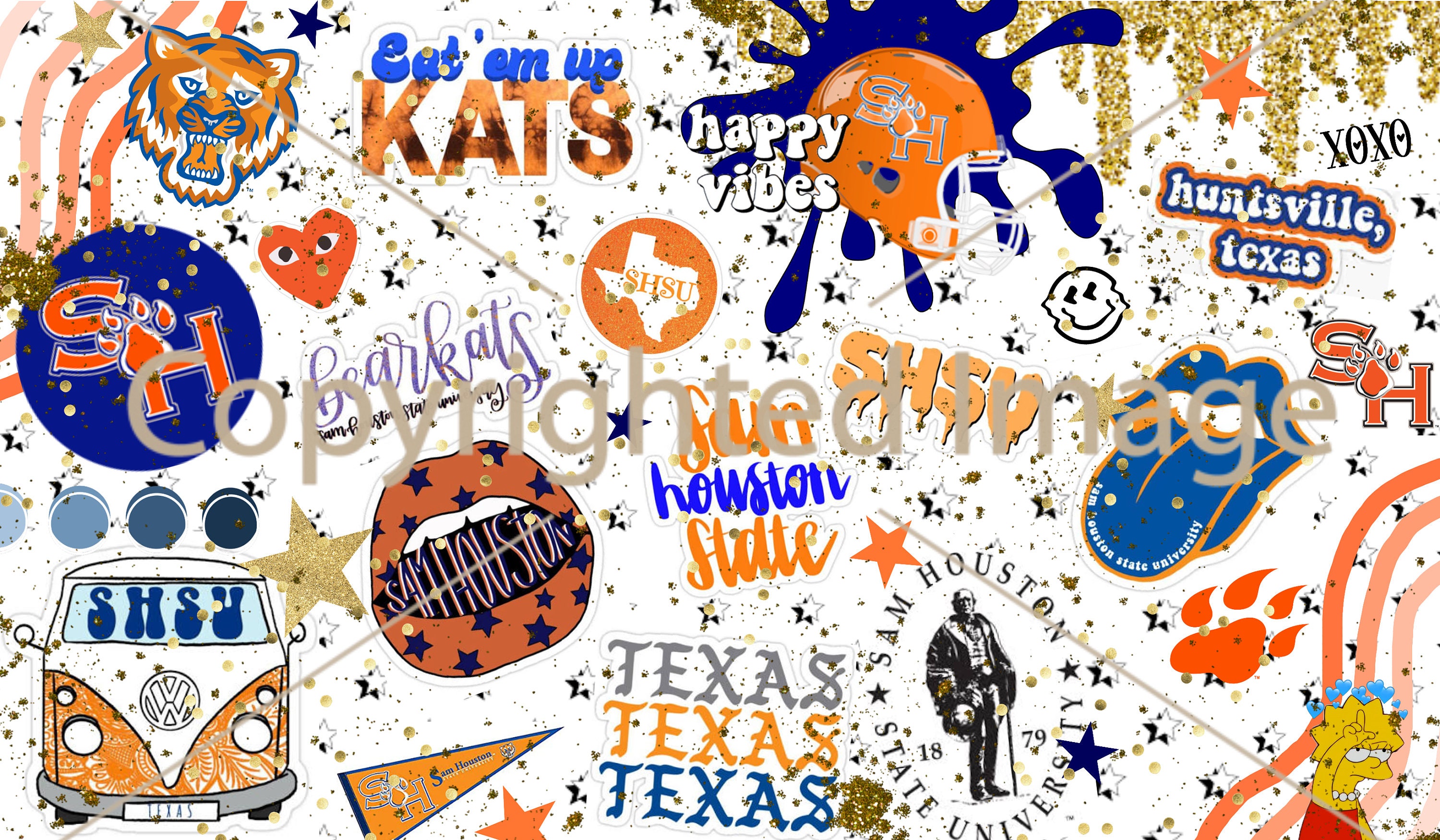 Sam Houston State Digital Collage Etsy