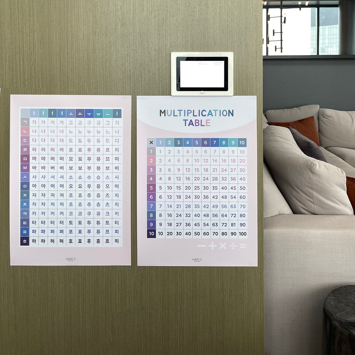 Korean Alphabets Hangul Chart Korean Poster Classroom Decor - Etsy